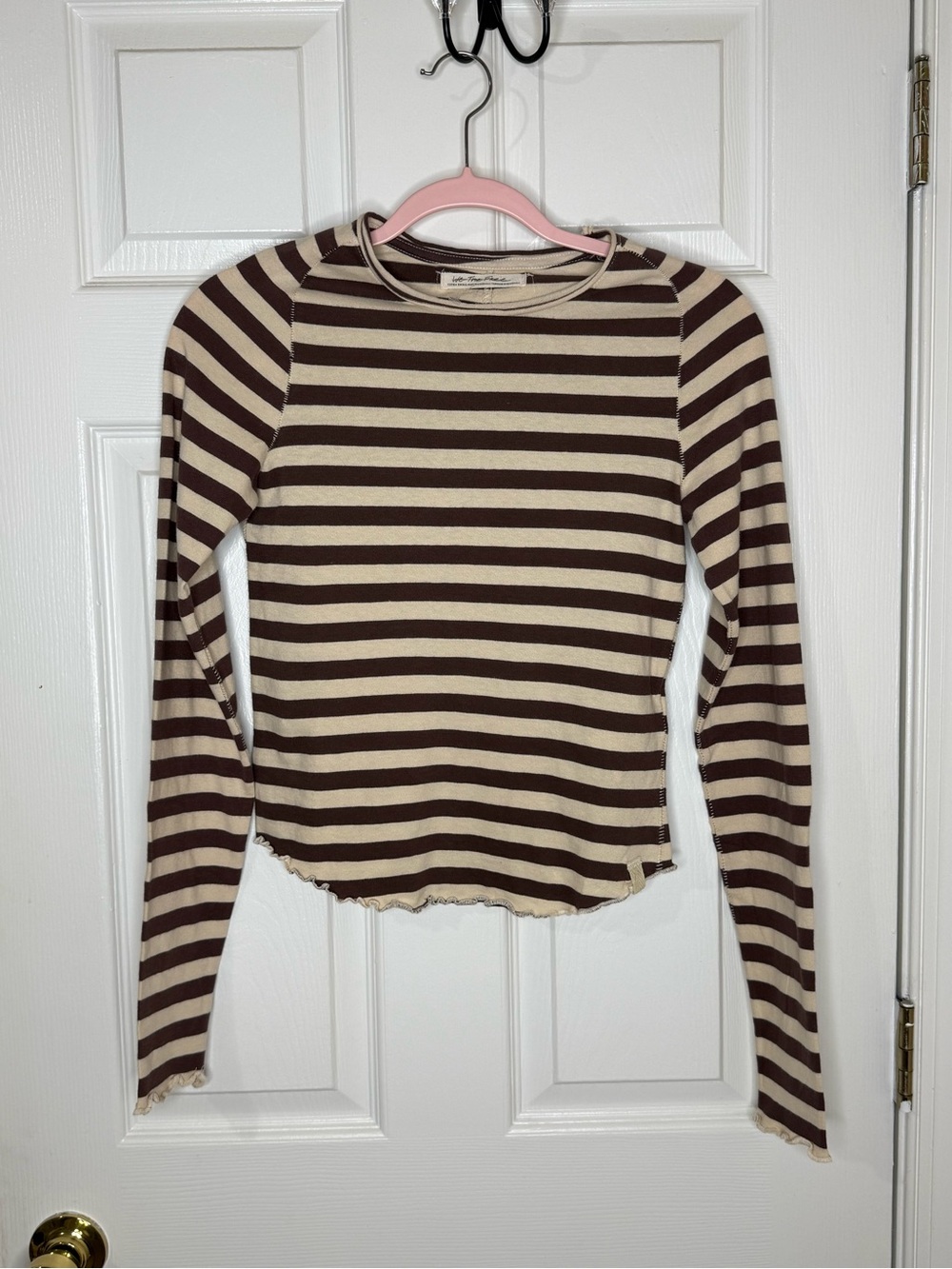 NWOT Free People We The Free Be My Baby Striped Long-Sleeve Tee XS - Picture 2 of 5